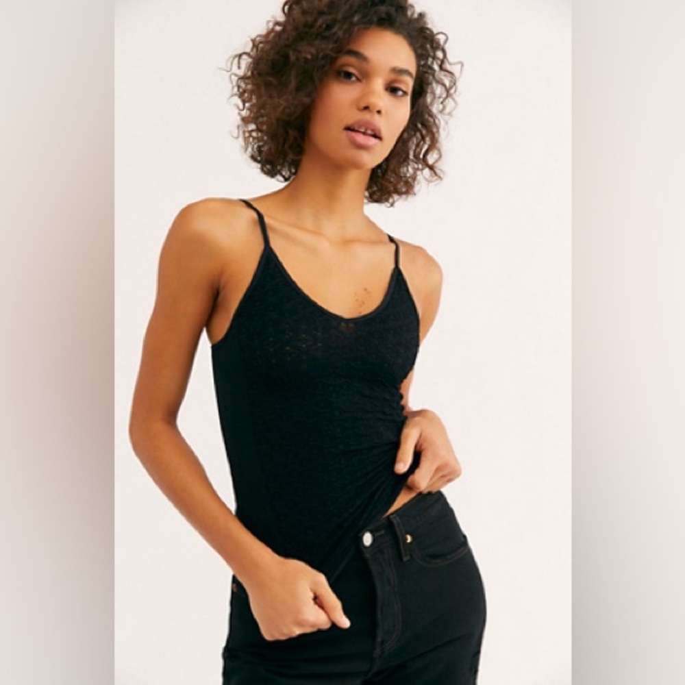 Free People Black Those Days Seamless Cami Sz XS